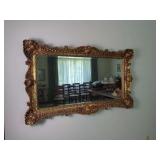 Ornate Gold-Tone Framed Wall Mirror