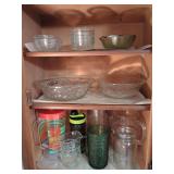 Kitchenware Assortment Including Glassware, Pitchers, and Bowls