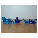 Terra Studios Bluebird of Happiness Glass Figurines Set