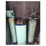 RainSoft Water Treatment System with Brine Tank and Associated Plumbing Components