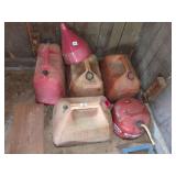 Gasoline Cans and Galvanized Container with Funnel