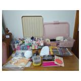 Sewing Supplies and Thread Assortment in Storage Containers