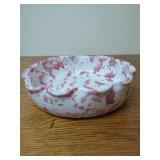 Bybee Ceramic Spatterware Pie Dish with Scalloped Rim