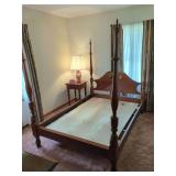 Wooden Four-Poster Bed Frame