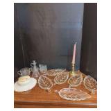 Assorted Glassware and Porcelain Covered Jar