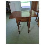Drop Leaf Wooden Side Table with Single Drawer