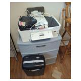 Dell V313w Wireless Printer, Paper Shredder, and Storage Drawer Unit
