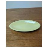 Bybee Yellow Glazed Ceramic Oval Dish with Incised Base Maker Mark