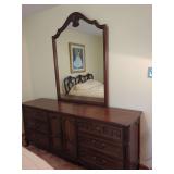 Mount Airy Table Co. Inc. Wooden Dresser with Attached Mirror