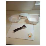 CorningWare Cookware and Bakeware Set with Handle and Cutting Board