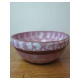 Bybee Pink and White Glazed Terracotta Bowl with Incised Maker