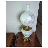 Electrified Gone with the Wind Parlor Lamp with Floral Motifs