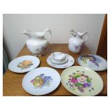 Ceramic and Porcelain Pitchers, Plates, and Bowls with Various Makers