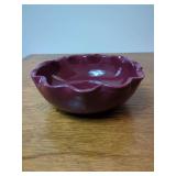 Bybee Studio Pottery Scalloped Bowl with Burgundy Glaze