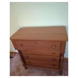 Wooden Dresser with Four Drawers and Turned Columns