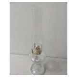 Clear Glass Oil Lamp with Brass Burner and Chimney