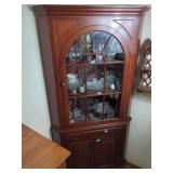 Willett Cherry Corner China Cabinet with Arched Glass Door