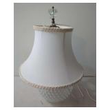 Clear Hobnail Glass Table Lamp with Fabric Shade