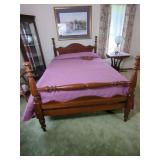 Wooden Four-Poster Bed Frame