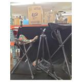 Two Folding Camping Stools and Camera Tripod