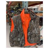 Assorted Lot of Outdoor Apparel Including Camouflage Vests, Shirts, and Jackets