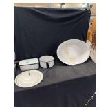 White Enamelware Kitchen Vessels and Cookware