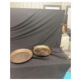 Two Lodge Carbon Steel Skillets with Riveted Handles
