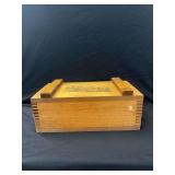 Wood Box with Deer Scene Lid and Rope Handles
