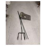 Window Fan and Metal Shepherd Hook Stand