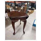 Drop Leaf Wooden Side Table with Cabriole Legs