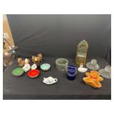 Mixed Decorative Ceramic and Glass Tableware Grouping
