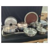 Assorted Metal Cookware And Serving Tray