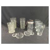 Assorted Pressed Glass Drinkware and Tableware Set