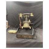 Retro Style Desk Telephone with Integrated Wooden Stand and AT&T Caller ID Unit