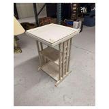 White Painted Wood Three Tier Side Table