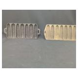 Two Cast Iron Cornstick Pans