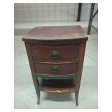 Wooden Nightstand with Two Drawers and Lower Shelf