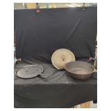 Cast Iron Cookware Comprising Skillet, Griddle, and Lid
