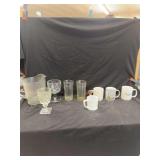 Assorted Glassware and Ceramic Mugs