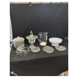 Assorted Pressed and Milk Glass Tableware and Serving Pieces