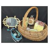 Mixed Household Grouping Including Wicker Basket, Thompson