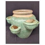 Ceramic Glazed Planter Pot with Multiple Pockets