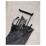 Disassembled Metal and Plastic Rolling Utility Cart Components