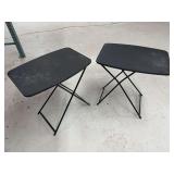 Pair of Black Folding TV Tray Tables