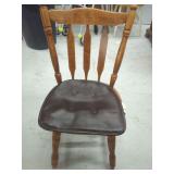 Wooden Windsor Side Chair with Tufted Cushion