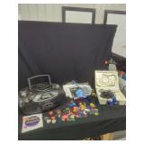 Memorex Boombox, Dynamic Microphone, and Guitar Accessories