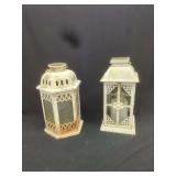 Pair of White Painted Metal Decorative Lanterns