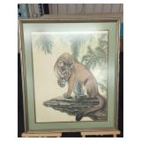 Framed Cougar Print by Artist Connee