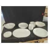 Corelle White Vitrelle Dinnerware Set with Serving Bowls and Platters