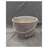Cast Iron Three-Legged Pot with Wire Bail Handle